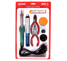 Набор для пайки №13 (паяльник 40Вт, подставка, губка для удаления припоя, канифоль, припой) REXANT