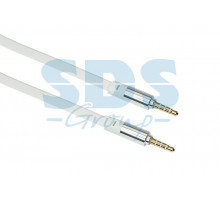 Аудио кабель AUX 3.5 мм шнур плоский 1M белый