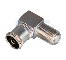 ПЕРЕХОД гнездо F - гнездо TV угловой PROCONNECT