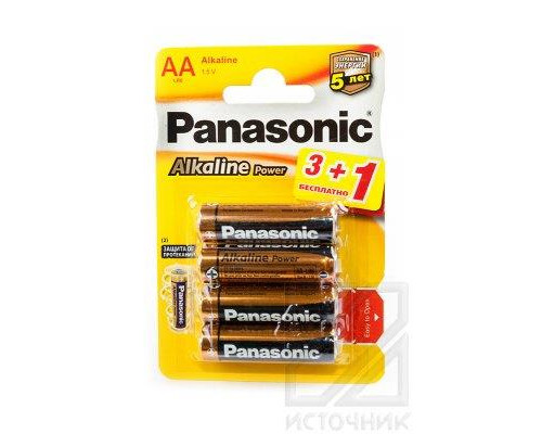 Panasonic Alkaline Power LR6APB/4BP 3+1F RU LR6 3+1шт BL4