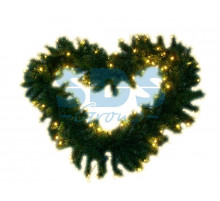 Еловый шлейф искуственный 2,7 м белые светодиоды