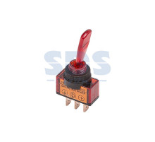 Тумблер 12V 20А (3c) ON-OFF однополюсный с красной подсветкой (ASW-13D)