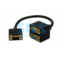 ПЕРЕХОДНИК шт.VGA - 2гн.VGA (провод) GOLD REXANT