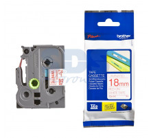 TZE242 ЛЕНТА 18MM КРАСНЫЙ НА БЕЛОМ