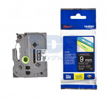 TZE325 ЛЕНТА 9MM БЕЛЫЙ НА ЧЕРНОМ