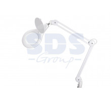 Лупа на струбцине круглая настольная 5Х с подсветкой 90 LED, белая REXANT