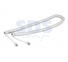 Шнур витой трубочный 4М телефонный белый REXANT