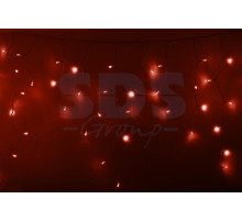 Гирлянда Айсикл (бахрома) светодиодный, 4,8 х 0,6 м, прозрачный провод, 220В, диоды красные, NEON-NIGHT