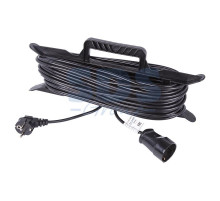 Удлинитель на рамке 30м (1 роз.) 3х0.75 с заземлением черный REXANT (Сделано в РОССИИ)