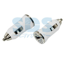 Автозарядка в прикуриватель USB small (АЗУ) (5V, 2 100mA) белая блистер