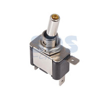 Тумблер 12V 25А (3c) ON-OFF однополюсный с желтой LED подсветкой (ASW-07D) (блистер)