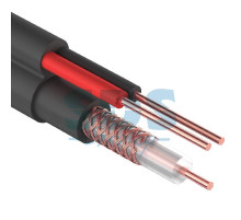 Кабель для видеонаблюдения ККСВ-П + 2х0.5мм., 305м., черный REXANT