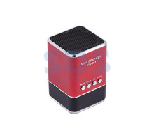 Акустическая колонка 2161 MicroSD, USB-flash, AUX, FM-tuner красная