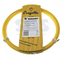 Протяжка кабельная (мини УЗК в бухте), 30м, стеклопруток, d=3мм, латунный наконечник, заглушка.