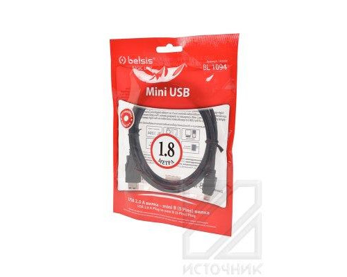 Belsis BASIC LINE BL 1094 USB 2.0 A вилка - mini B (5 Pins) вилка, 1.8 м. BL1