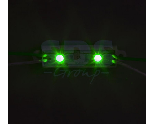 Модуль светодиодный, IP67 влагозащищенный, 2 SMD 5050 диода, ЗЕЛЕНЫЙ NEON-NIGHT