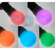 Лампа шар светодиодная, 9 SMD 3528 диодов, RGB, диаметр 50 мм., E27, 220V, IP65. NEON-NIGHT