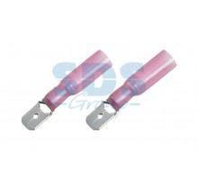 КЛЕММА ПЛОСКАЯ изолированная термоусаживаемая (КПИт штекер - 6.35мм) 0.5-1.5мм² (DRS/MDD1.25-250) REXANT