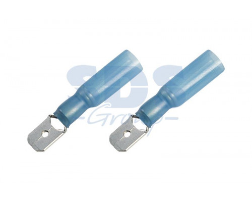 КЛЕММА ПЛОСКАЯ изолированная термоусаживаемая (КПИт штекер - 6.35мм) 1.5-2.5мм² (DRS/MDD2-250) REXANT