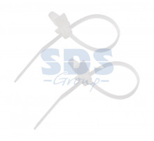 Хомут кабельный с крепежным пистоном 2.5 х 100мм 100 шт белый REXANT