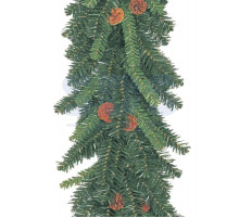 Еловый шлейф 2,7 м с шишками, объем 41 см NEON-NIGHT