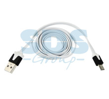 USB кабель универсальный microUSB шнур плоский 1М белый