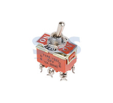 Тумблер 250V 6А (6c) ON-OFF-ON двухполюсный (KN-203)