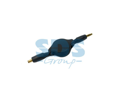 Аудио кабель-рулетка 3,5 мм штекер-гнездо 0,75М черный REXANT