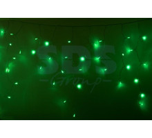 Гирлянда Айсикл (бахрома) светодиодный, 4,8 х 0,6 м, прозрачный провод, 220В, диоды зеленые, NEON-NIGHT