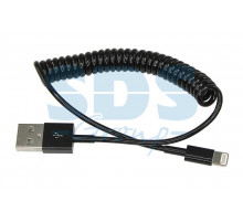 USB кабель для iPhone 5/5S шнур спираль 1М черный