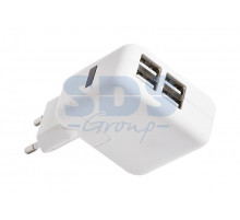 Сетевое зарядное устройство 4xUSB, переходник+адаптер (СЗУ) (5V, 2x2 100mA, 2x1000mA) REXANT