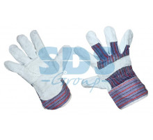 Перчатка спилковая (спилок + хб ткань), кожевенный спилок класса АВ. Материал подкладки: 100% хб.