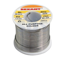 Припой с канифолью 250 гр.d=1.0 мм (Sn60 Pb40 Flux 2.2%) REXANT