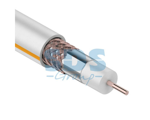 Кабель SAT 50 M, Cu/Al/Cu, (75%), 75 Ом, 100м., белый REXANT