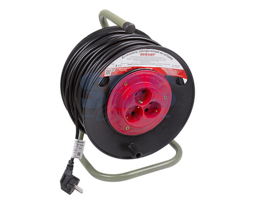 Удлинитель на катушке 50м (3 роз.) 3х1.0 с заземл. REXANT (Сделано в РОССИИ)