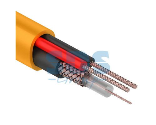 Кабель для видеонаблюдения КВК-П-2 нг(А)-HF + 2х0.50 мм², 200м., REXANT