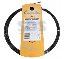 Протяжка кабельная (мини УЗК в бухте), 15м, черный нейлон, d=3мм, латунный наконечник, заглушка.