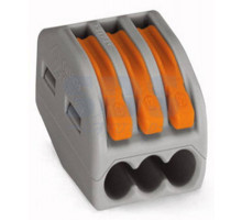222-413 Универсальная многоразовая 3-проводная клемма (0,08-2,5 (4) мм2) 50шт. WAGO