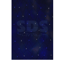 Гирлянда - сеть светодиодная 2,5 х 2,5м, свечение с динамикой, черный провод, белые/синие диоды NEON-NIGHT