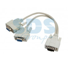 ПЕРЕХОДНИК шт.VGA - 2гн.VGA (провод) серый REXANT