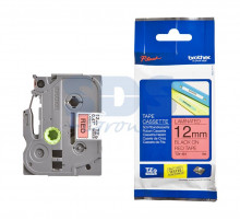 TZE431 ЛЕНТА 12MM ЧЕРНЫЙ НА КРАСНОМ