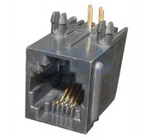 Гнездо 6P-4C на плату пластик черное REXANT