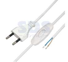 Шнур сетевой 1.8М с выключателем без розетки 2.5A-220V белый REXANT