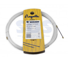 Протяжка кабельная (мини УЗК в бухте), 20м, нейлон, d=3мм, латунный наконечник, заглушка.