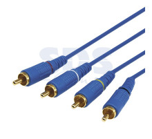 Шнур 4х4 RCA 5М синий gold REXANT