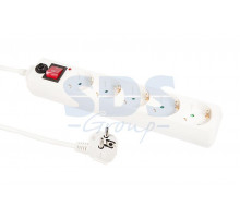 Сетевой фильтр REXANT 5 гнезд 1.5м 3X0.75мм² белый с заземлением и выключателем