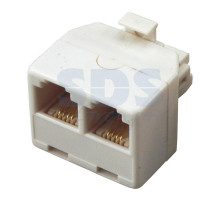 Телефонный двойник (штекер - 2 гнезда) 6P-4C REXANT