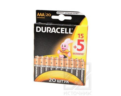 DURACELL LR03 15+5шт BL20