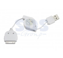 USB кабель - рулетка для iPhone 4 белый