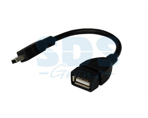 USB кабель OTG mini USB на USB шнур 0.15M черный REXANT